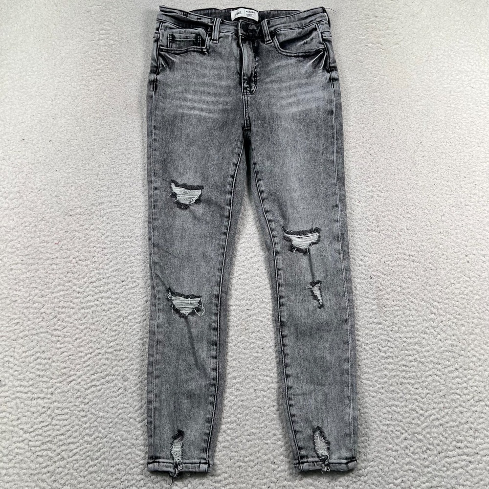 BKE Parker Jeans Women 26x26 Universal High Rise Ankle Skinny Distressed Gray